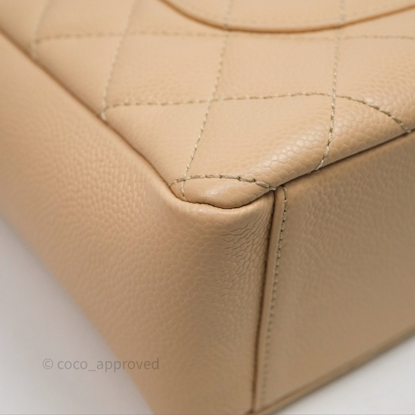 Chanel Vertical GST Beige Caviar Gold Hardware