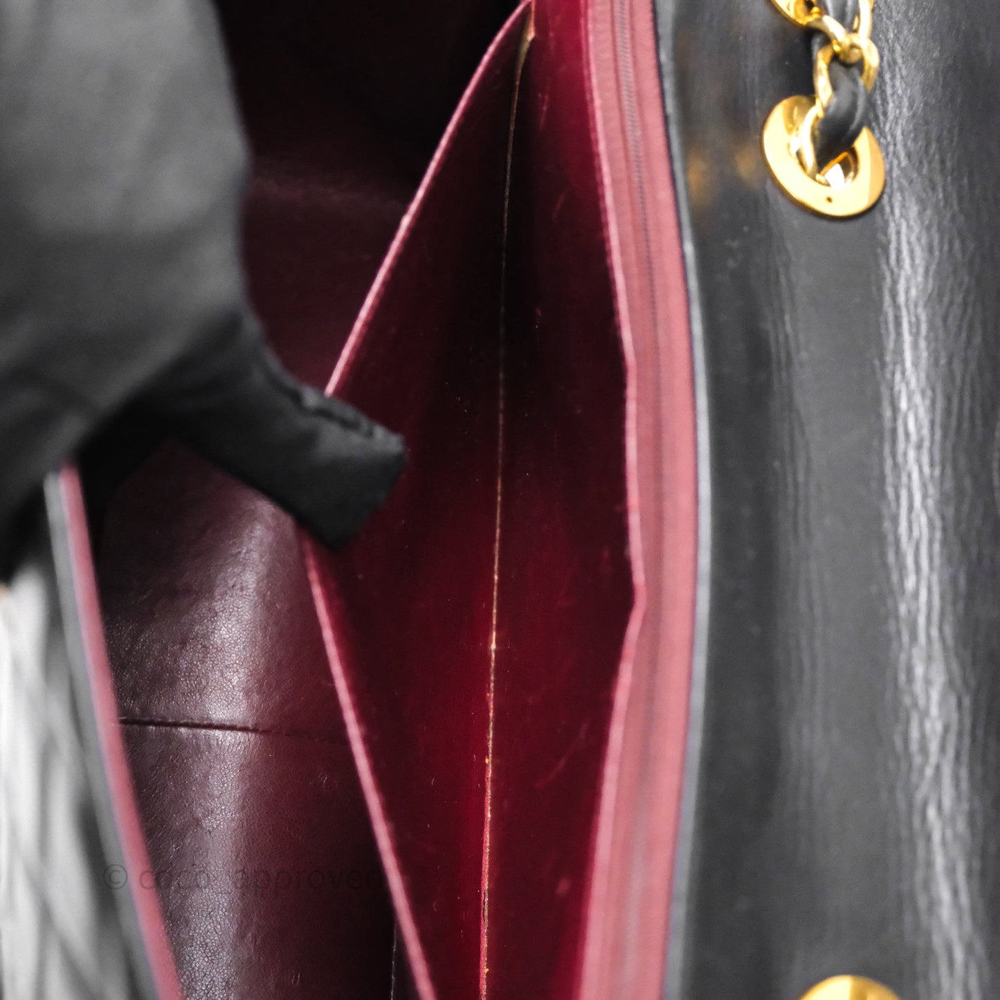 Chanel Vintage Jumbo Single Flap Black Lambskin 24K Gold Hardware