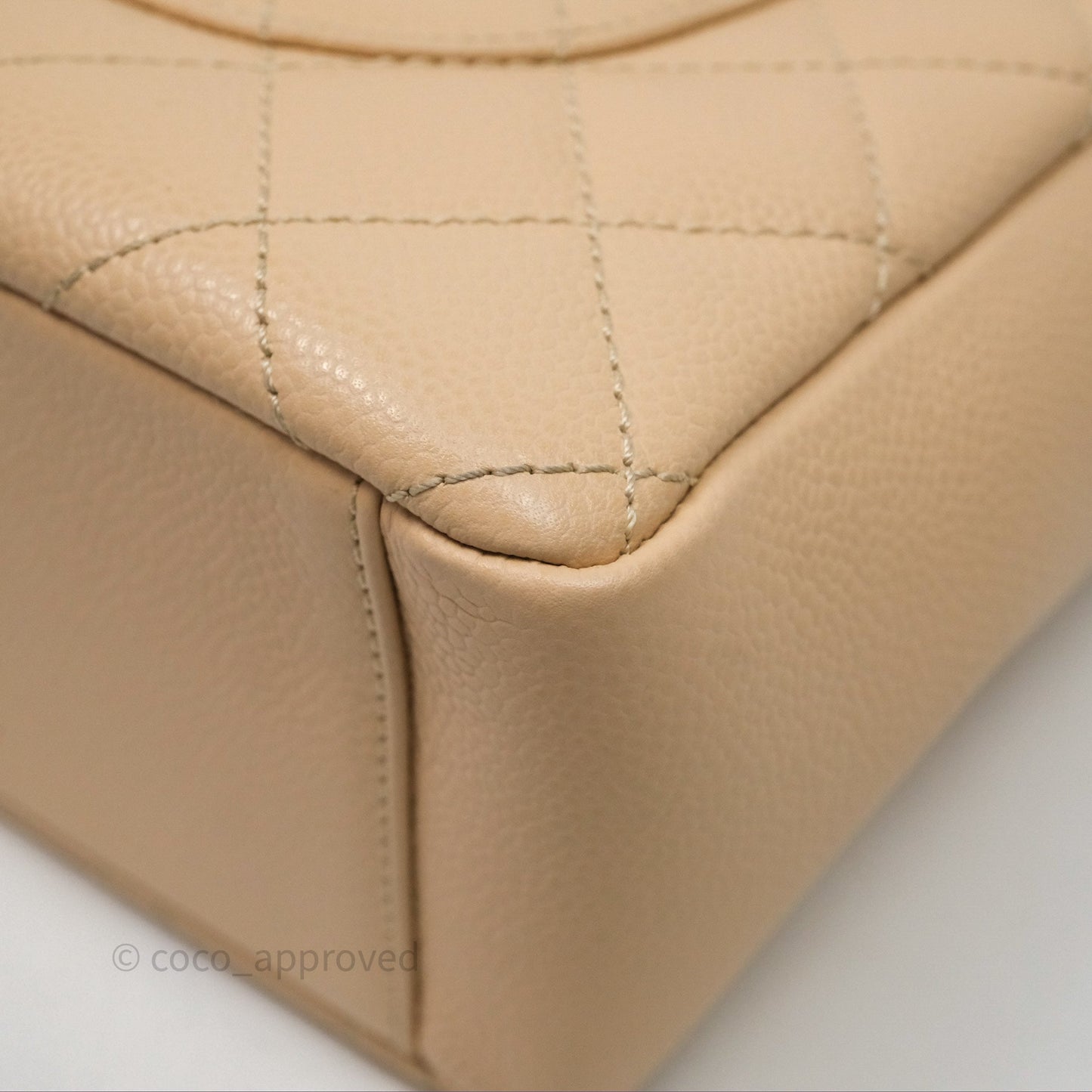 Chanel Vertical GST Beige Caviar Gold Hardware