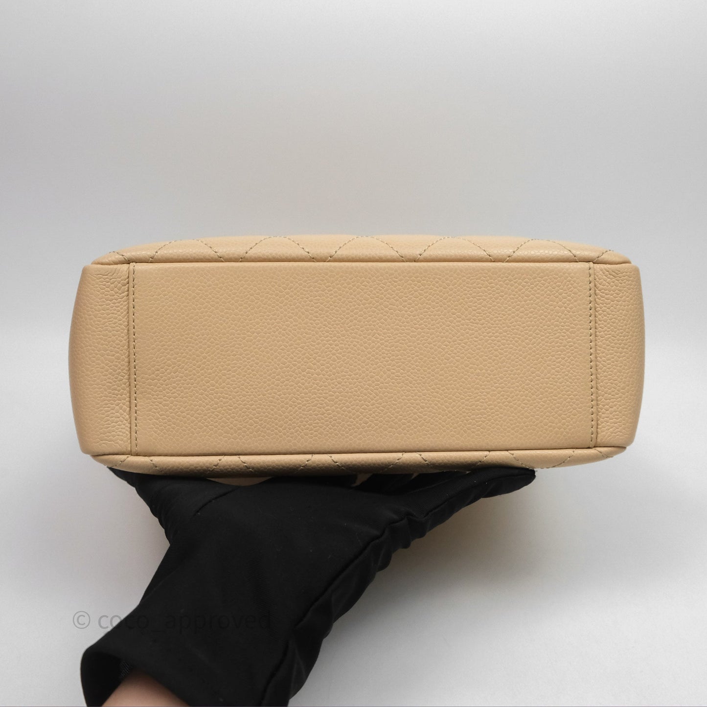 Chanel Vertical GST Beige Caviar Gold Hardware
