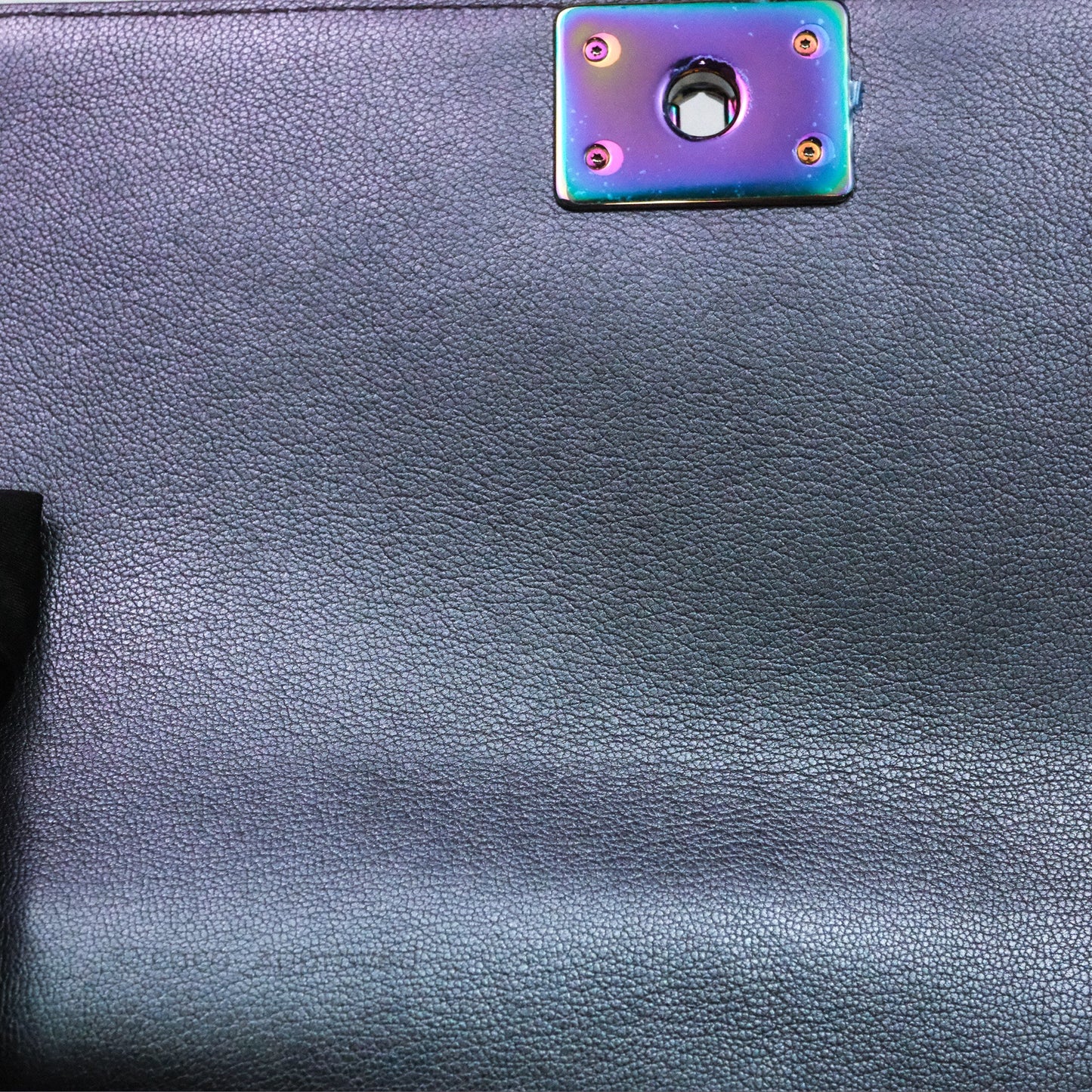 Chanel Boy Medium Quilted Boy Purple Mermaid Iridescent Calfskin