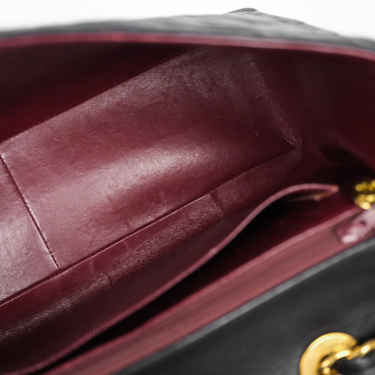 Chanel Vintage Jumbo Single Flap Black Lambskin 24K Gold Hardware