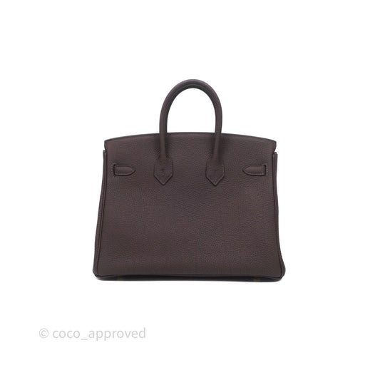 Hermes Birkin 25 Ebene Togo Gold Hardware
