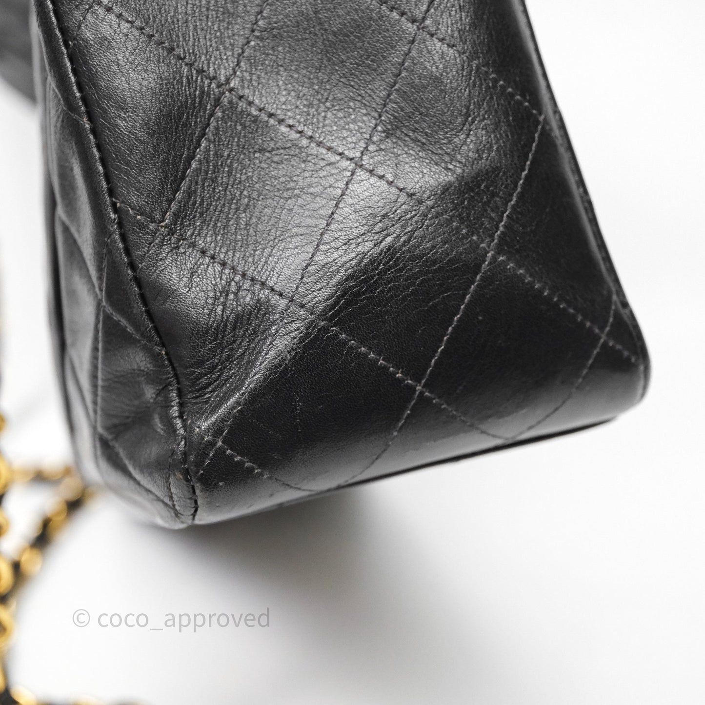 Chanel Vintage Jumbo Single Flap Black Lambskin 24K Gold Hardware