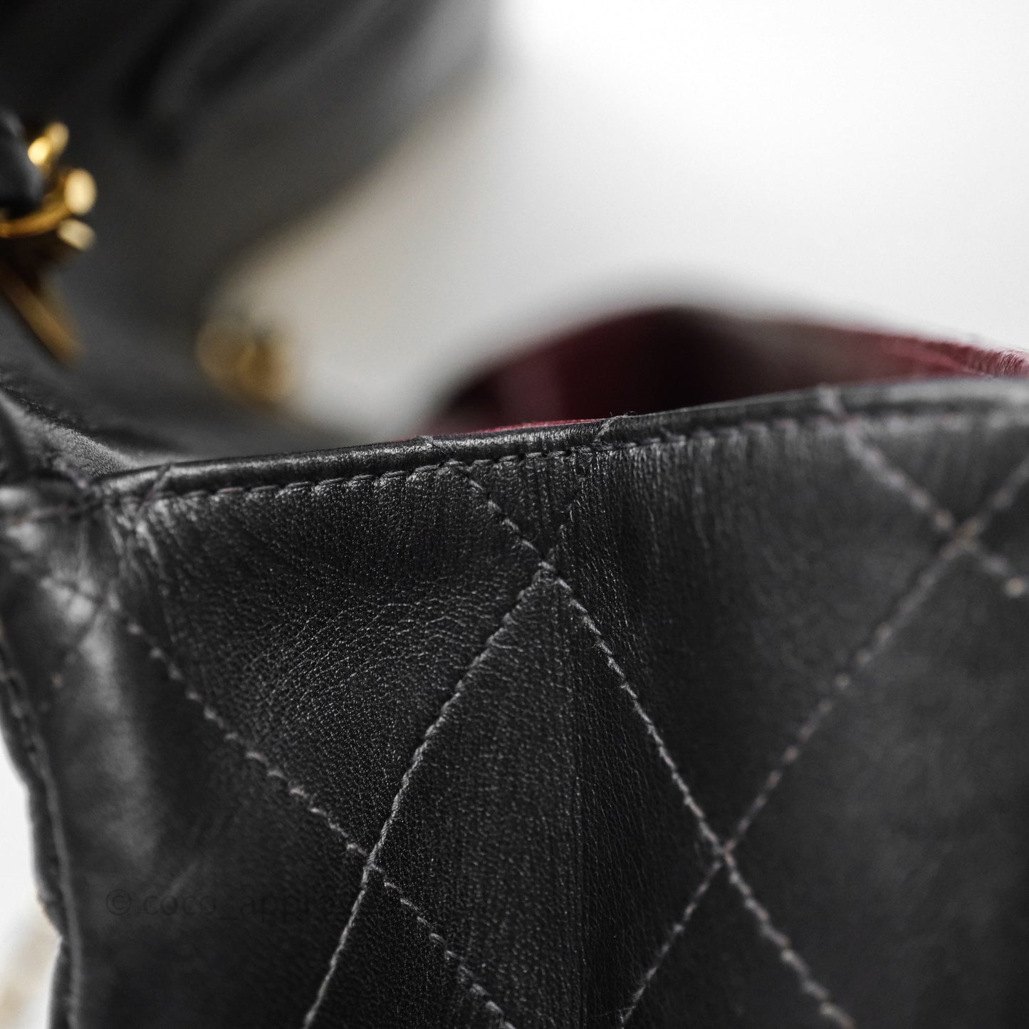 Chanel Vintage Jumbo Single Flap Black Lambskin 24K Gold Hardware