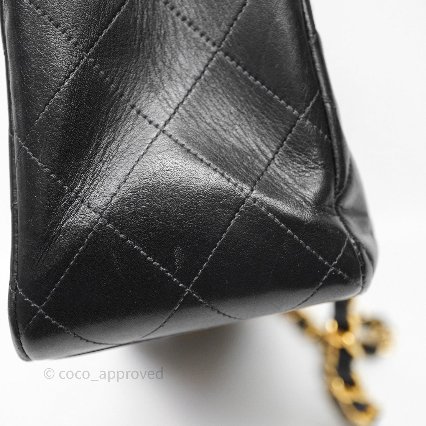 Chanel Vintage Jumbo Single Flap Black Lambskin 24K Gold Hardware