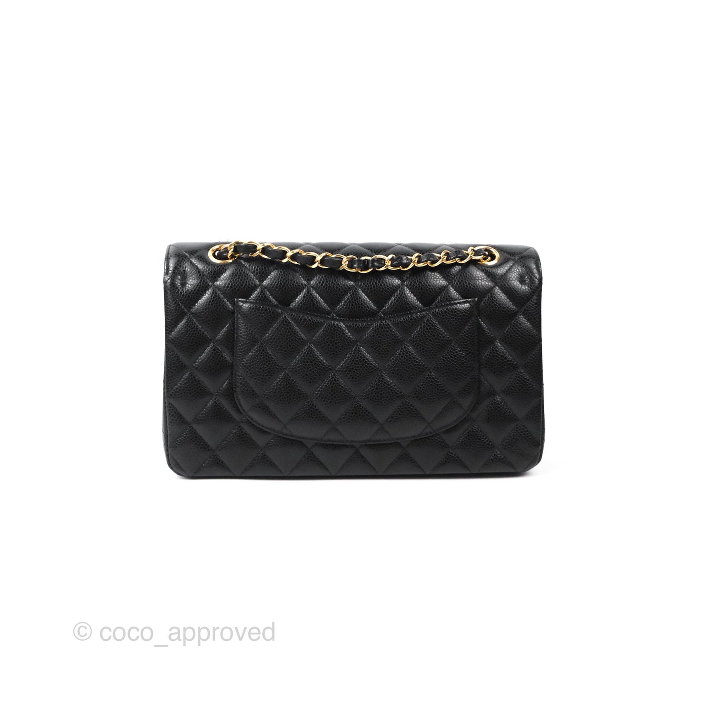 Chanel Classic M/L Medium Flap Quilted Black Caviar Gold Hardware