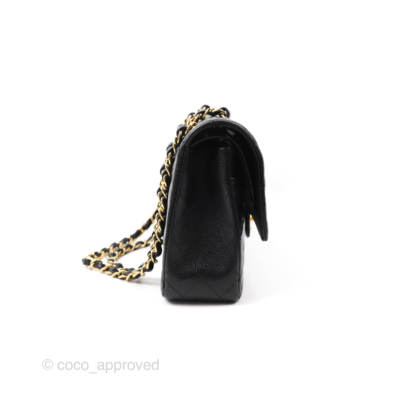 Chanel Classic M/L Medium Flap Quilted Black Caviar Gold Hardware