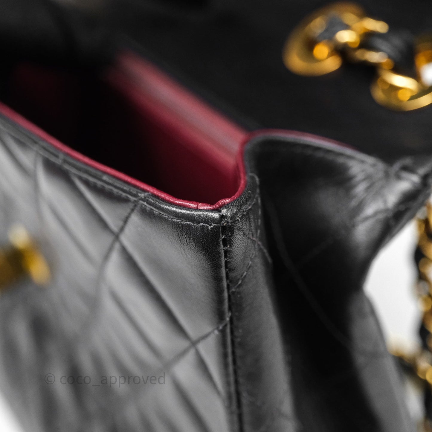 Chanel Vintage Jumbo Single Flap Black Lambskin 24K Gold Hardware
