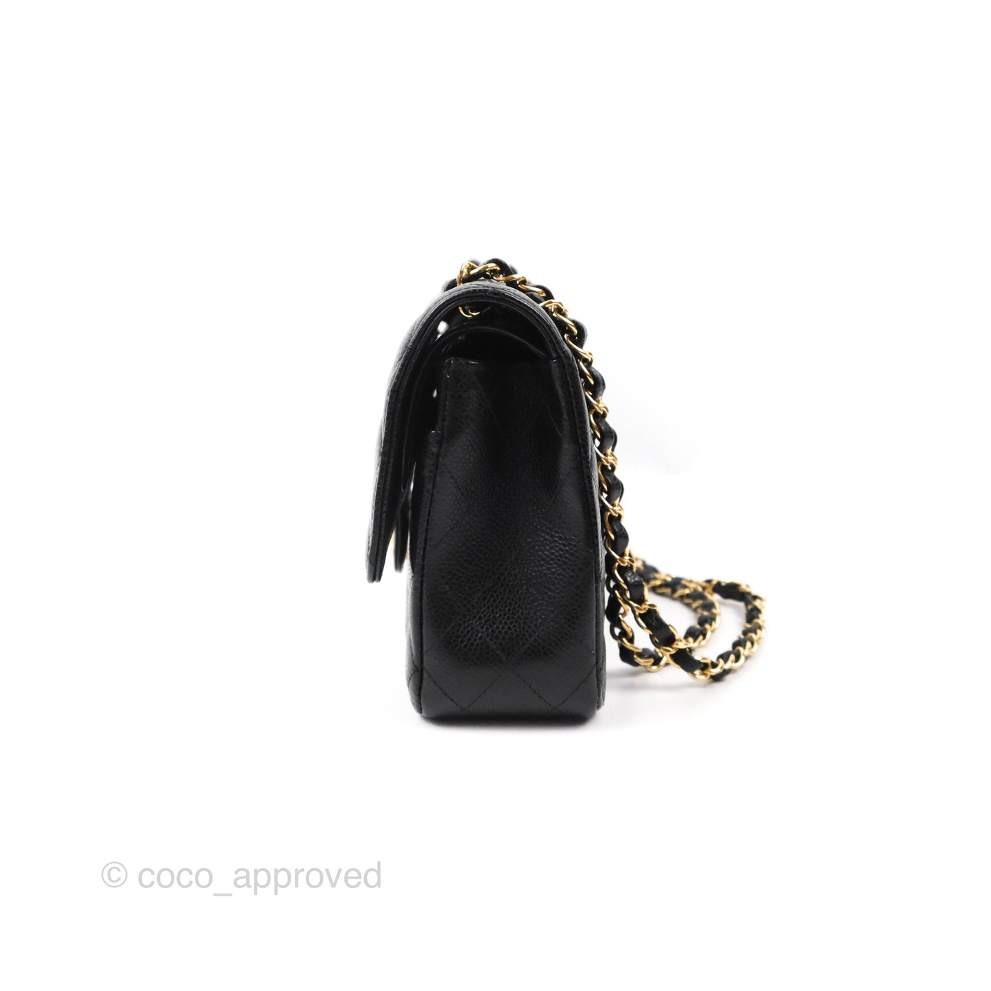 Chanel Classic M/L Medium Flap Quilted Black Caviar Gold Hardware