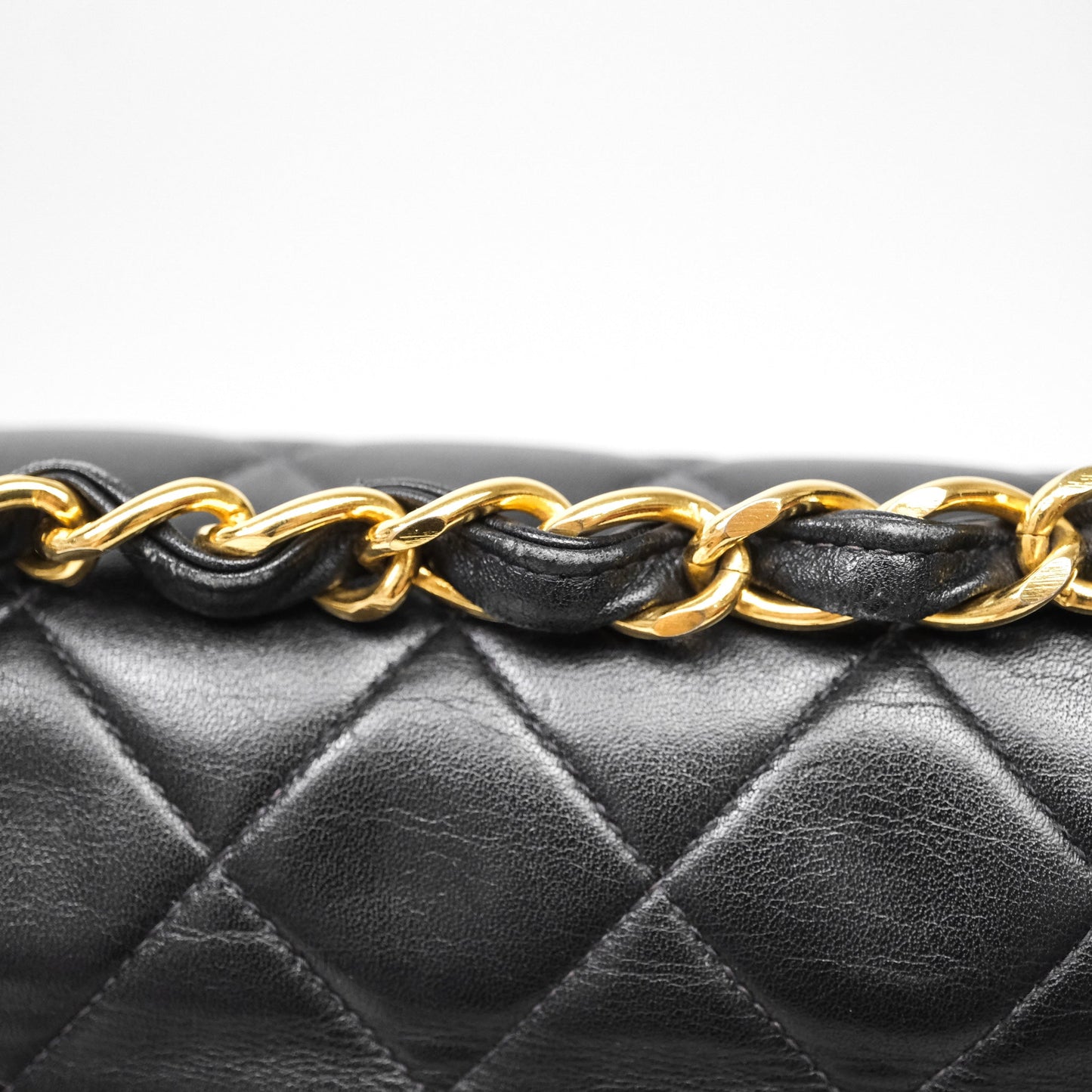 Chanel Vintage Jumbo Single Flap Black Lambskin 24K Gold Hardware