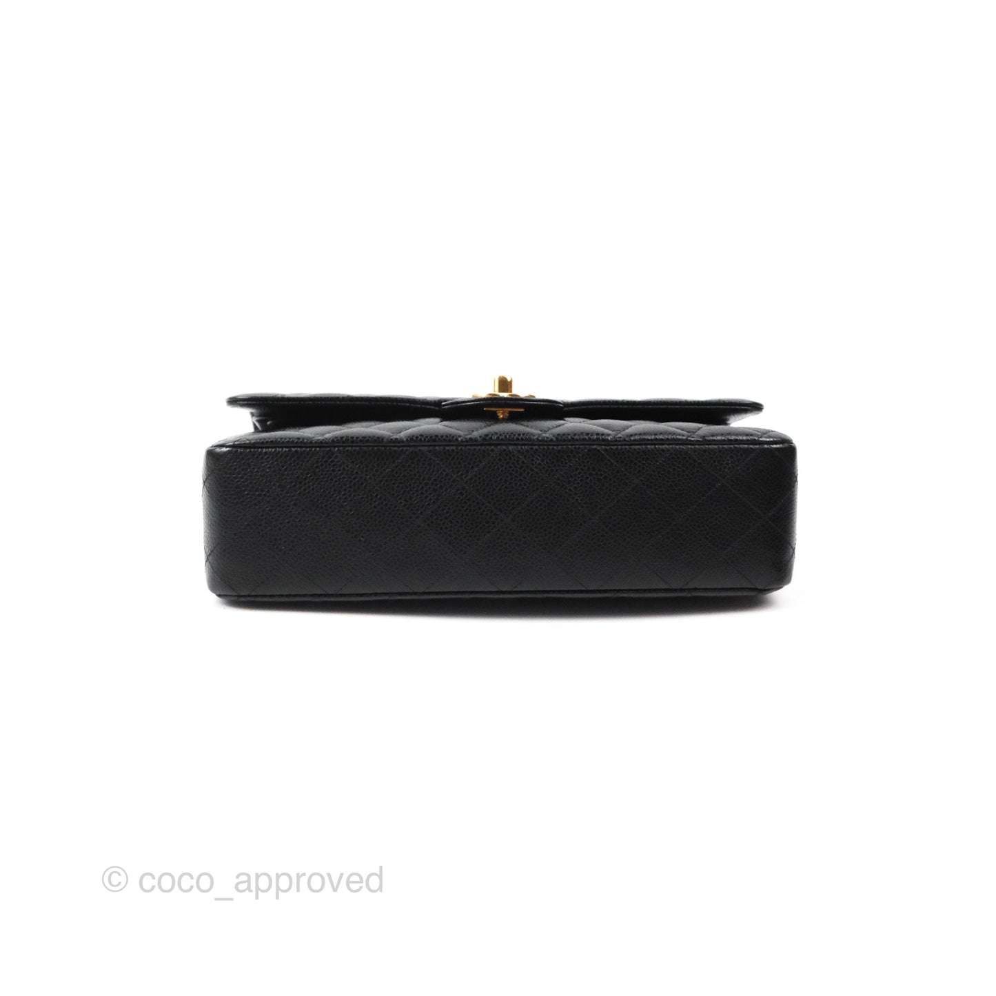 Chanel Classic M/L Medium Flap Quilted Black Caviar Gold Hardware