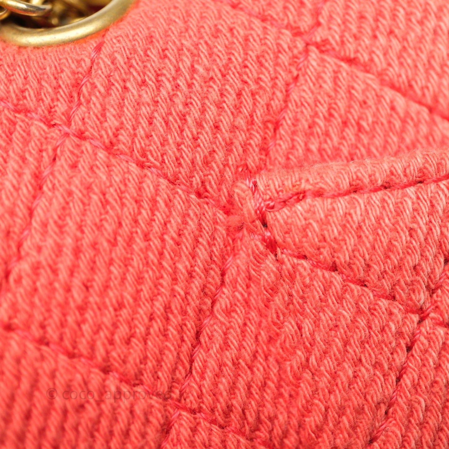 Chanel Reissue 225 Quilted Coral Ombre Denim Aged Gold Hardware