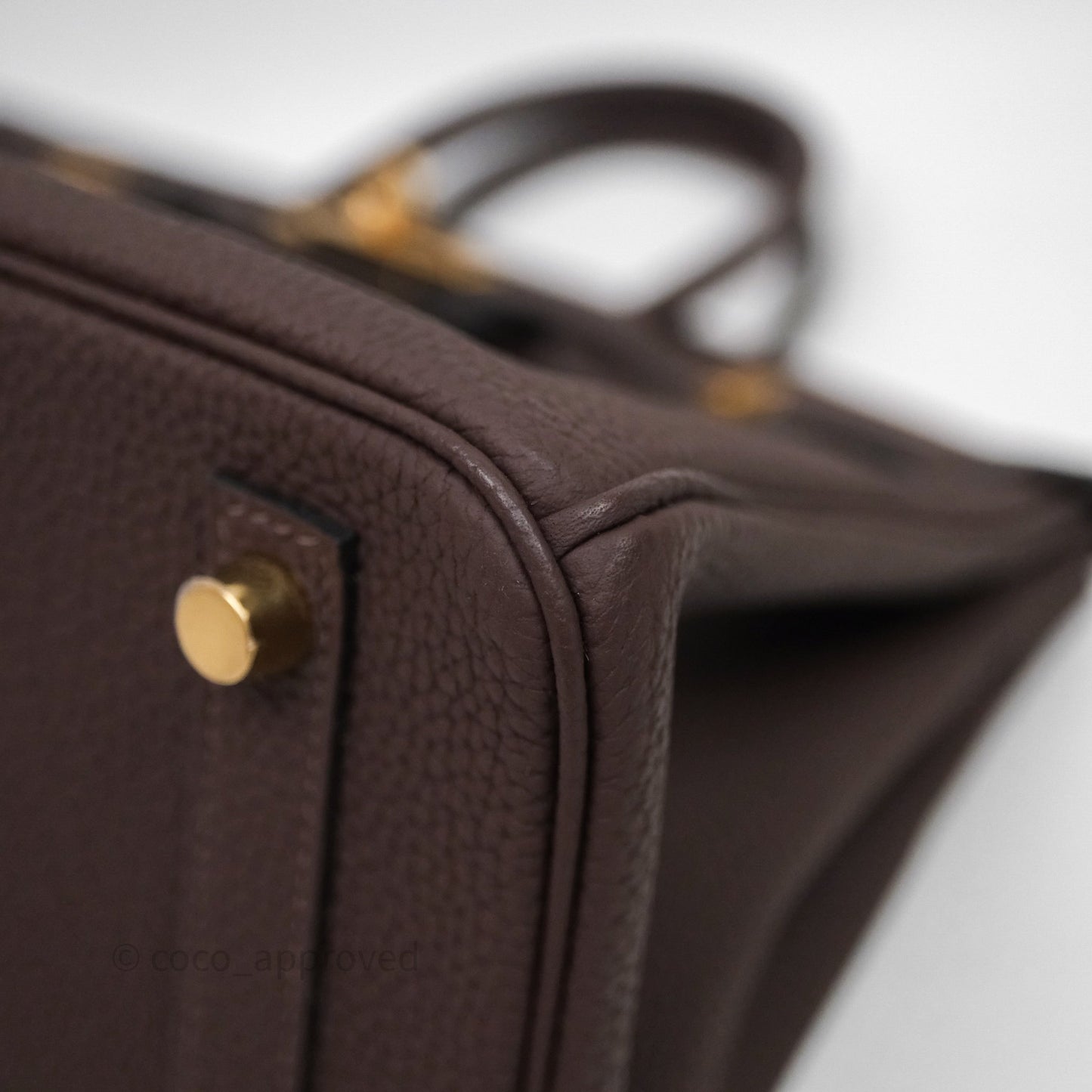 Hermes Birkin 25 Ebene Togo Gold Hardware