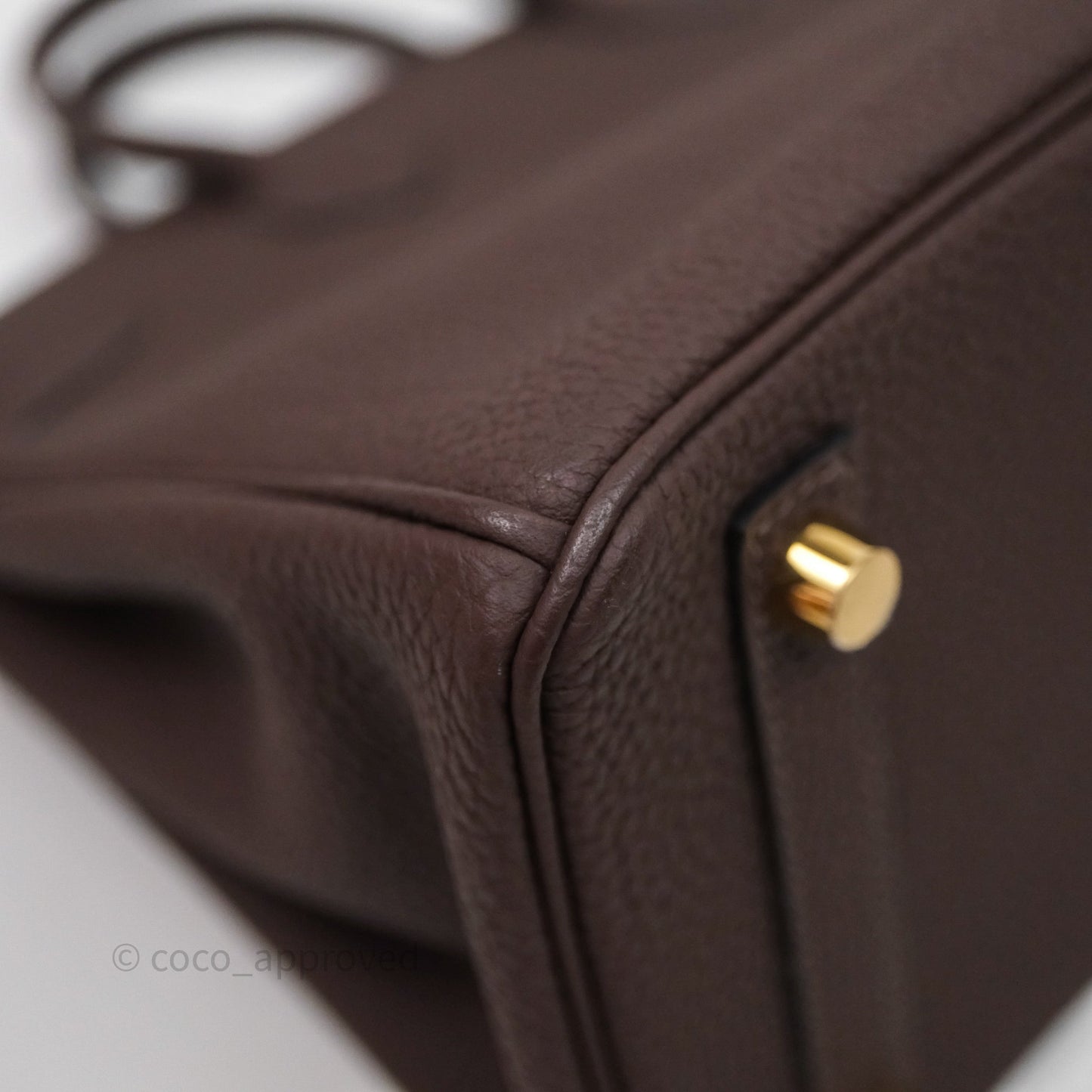 Hermes Birkin 25 Ebene Togo Gold Hardware