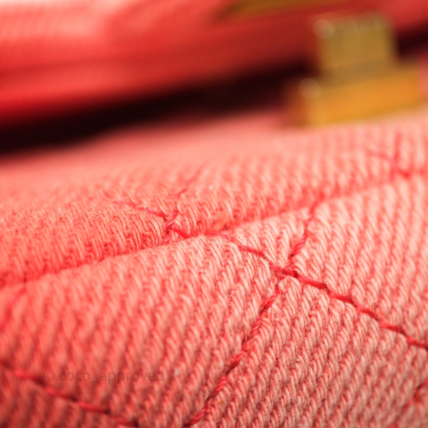 Chanel Reissue 225 Quilted Coral Ombre Denim Aged Gold Hardware