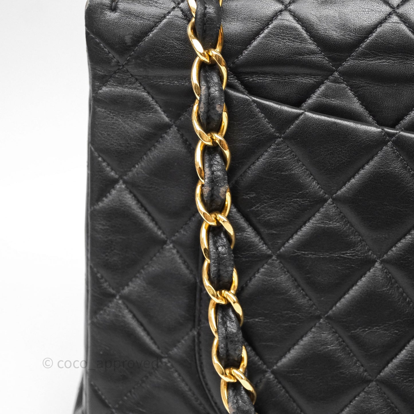 Chanel Vintage Jumbo Single Flap Black Lambskin 24K Gold Hardware
