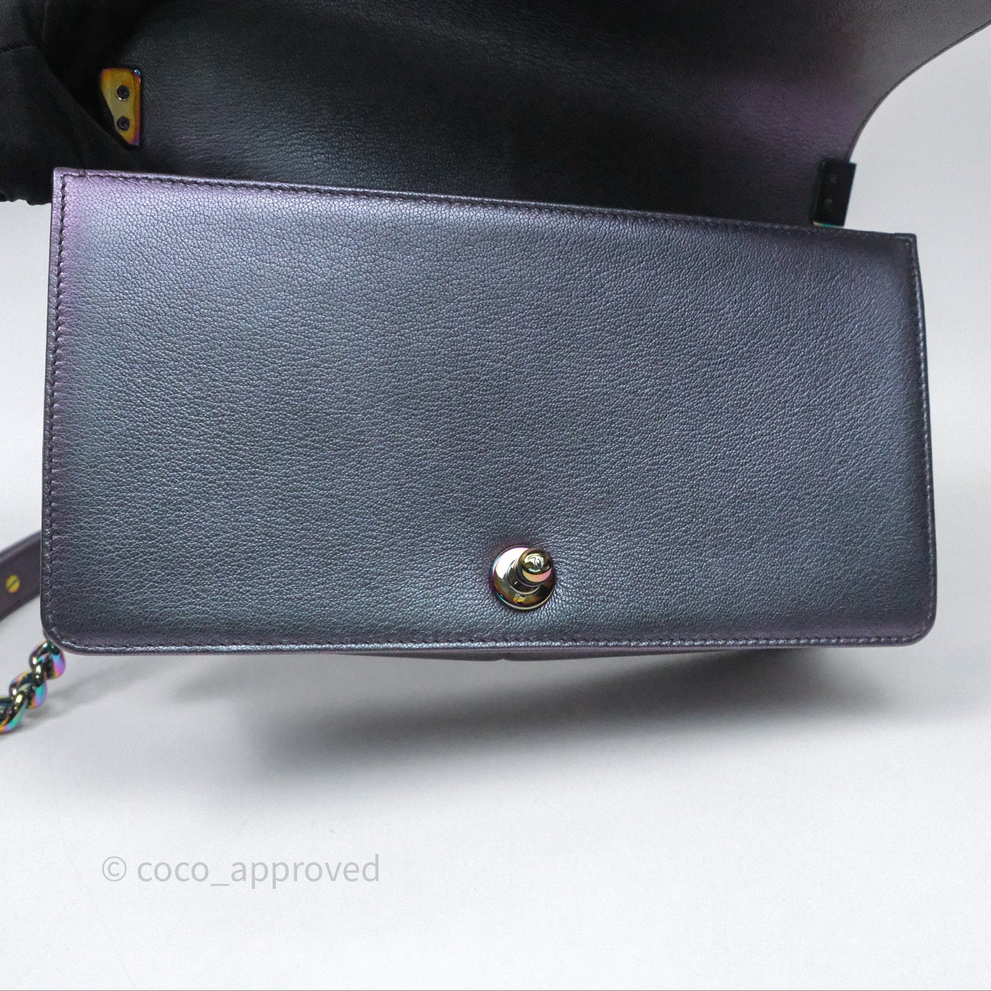 Chanel Boy Medium Quilted Boy Purple Mermaid Iridescent Calfskin