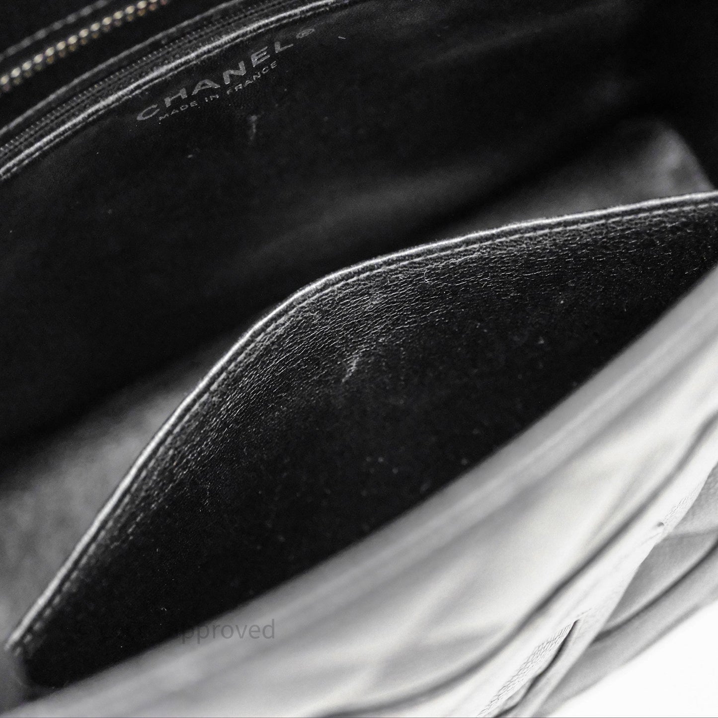 Chanel Vintage Medallion CC Black Caviar Tote Bag Silver Hardware