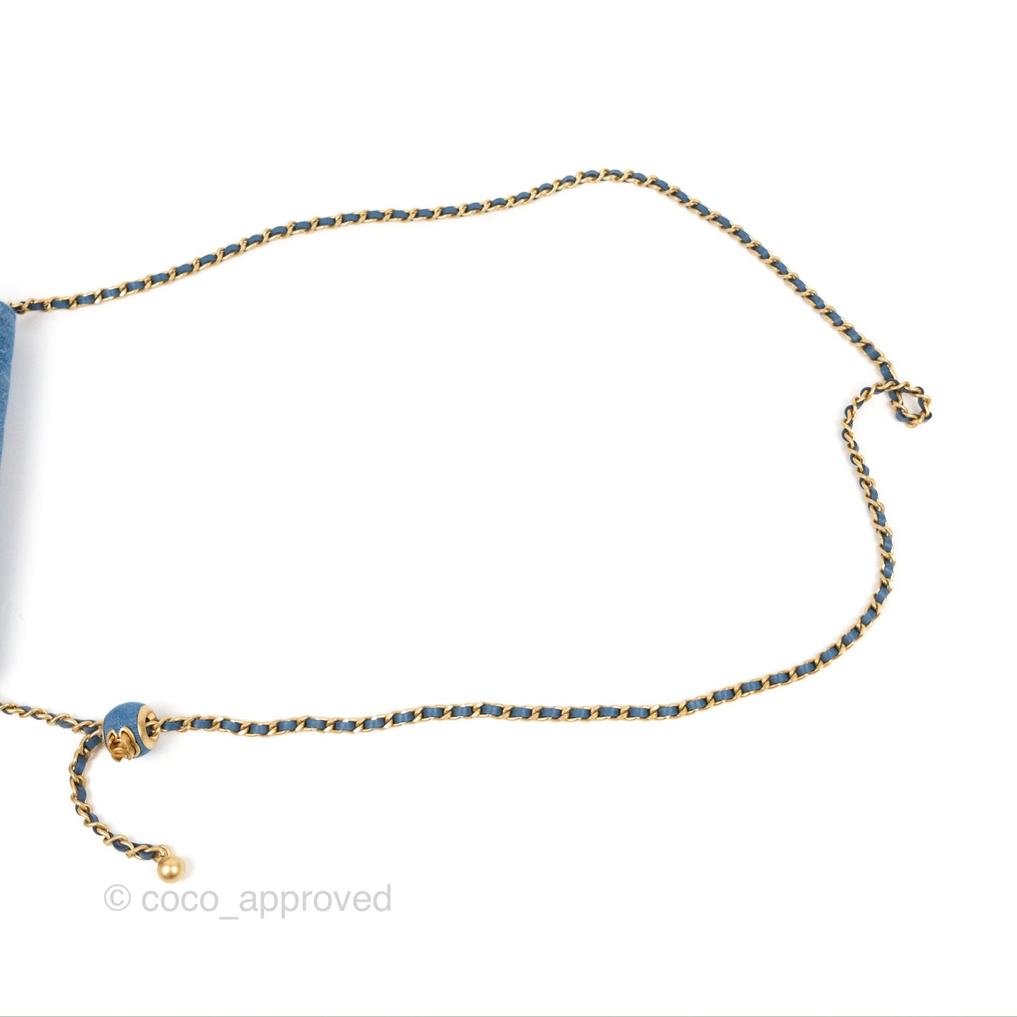 Chanel Quilted Pearl Crush Wallet on Chain WOC Denim Aged Gold Hardware