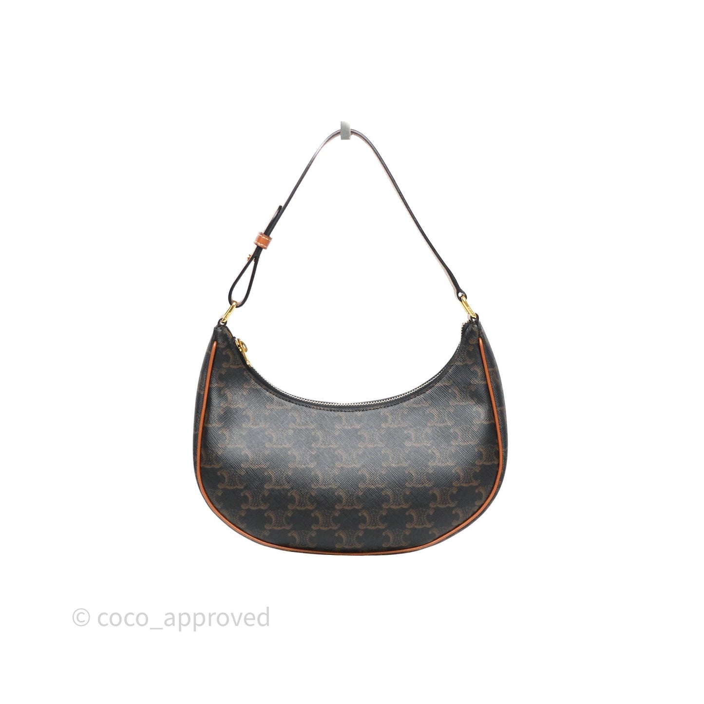 Celine Ava Bag In Triomphe Canvas Calfskin Tan