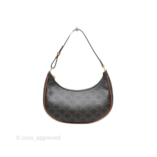 Celine Ava Bag In Triomphe Canvas Calfskin Tan