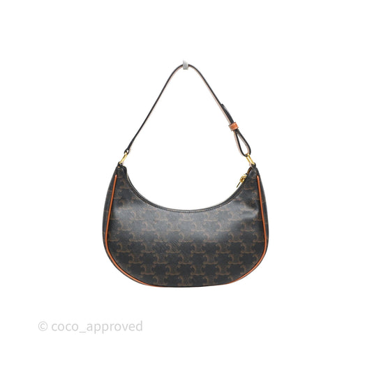 Celine Ava Bag In Triomphe Canvas Calfskin Tan