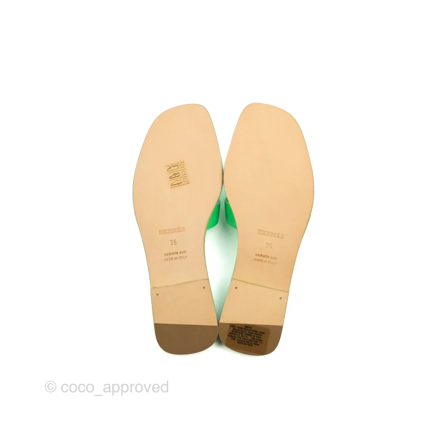 Hermès Oran Sandals in Bamboo Size 36