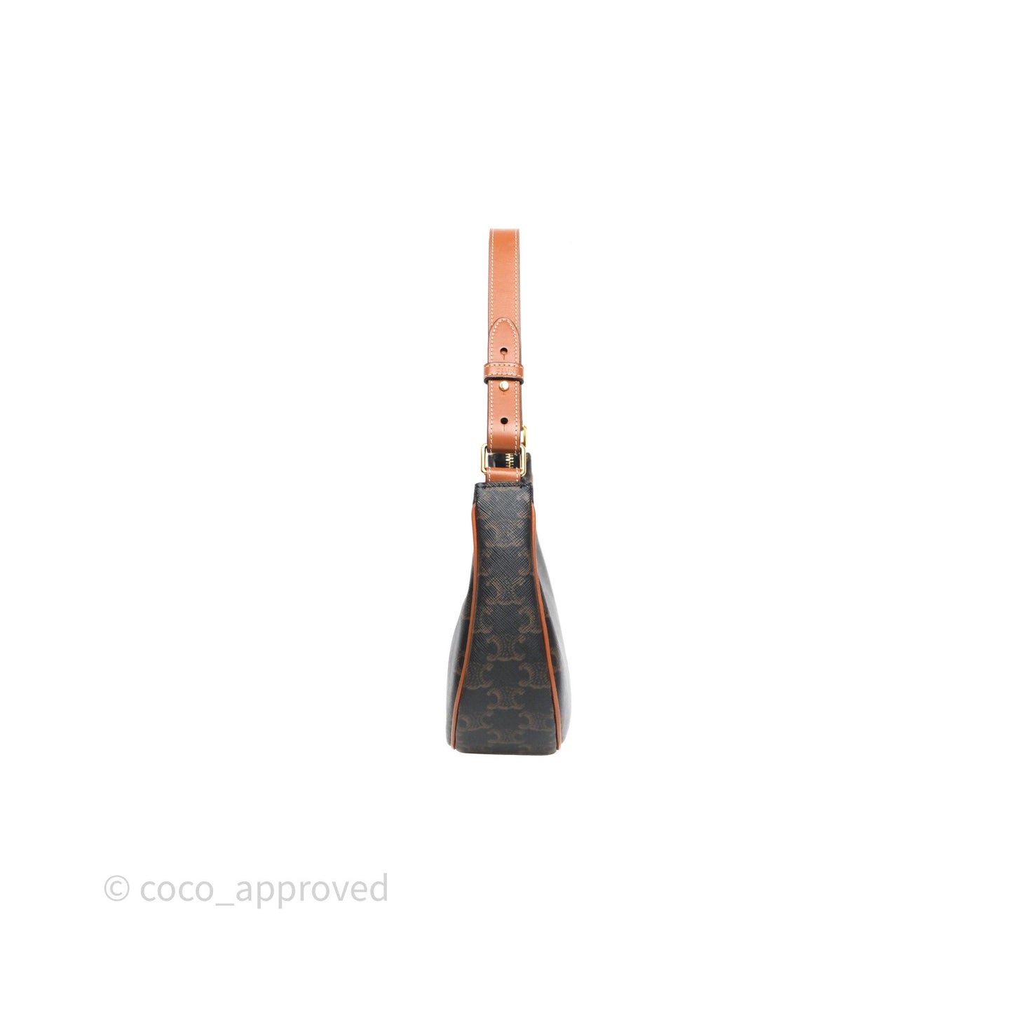 Celine Ava Bag In Triomphe Canvas Calfskin Tan
