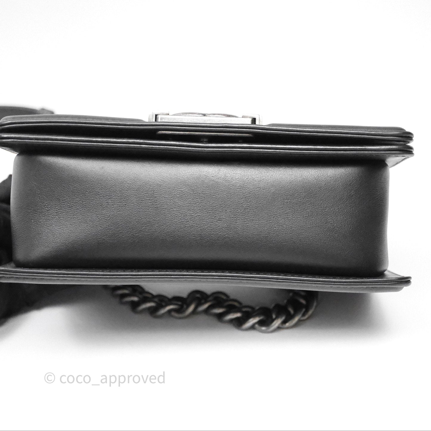 Chanel Small Boy Black Lambskin Ruthenium Hardware