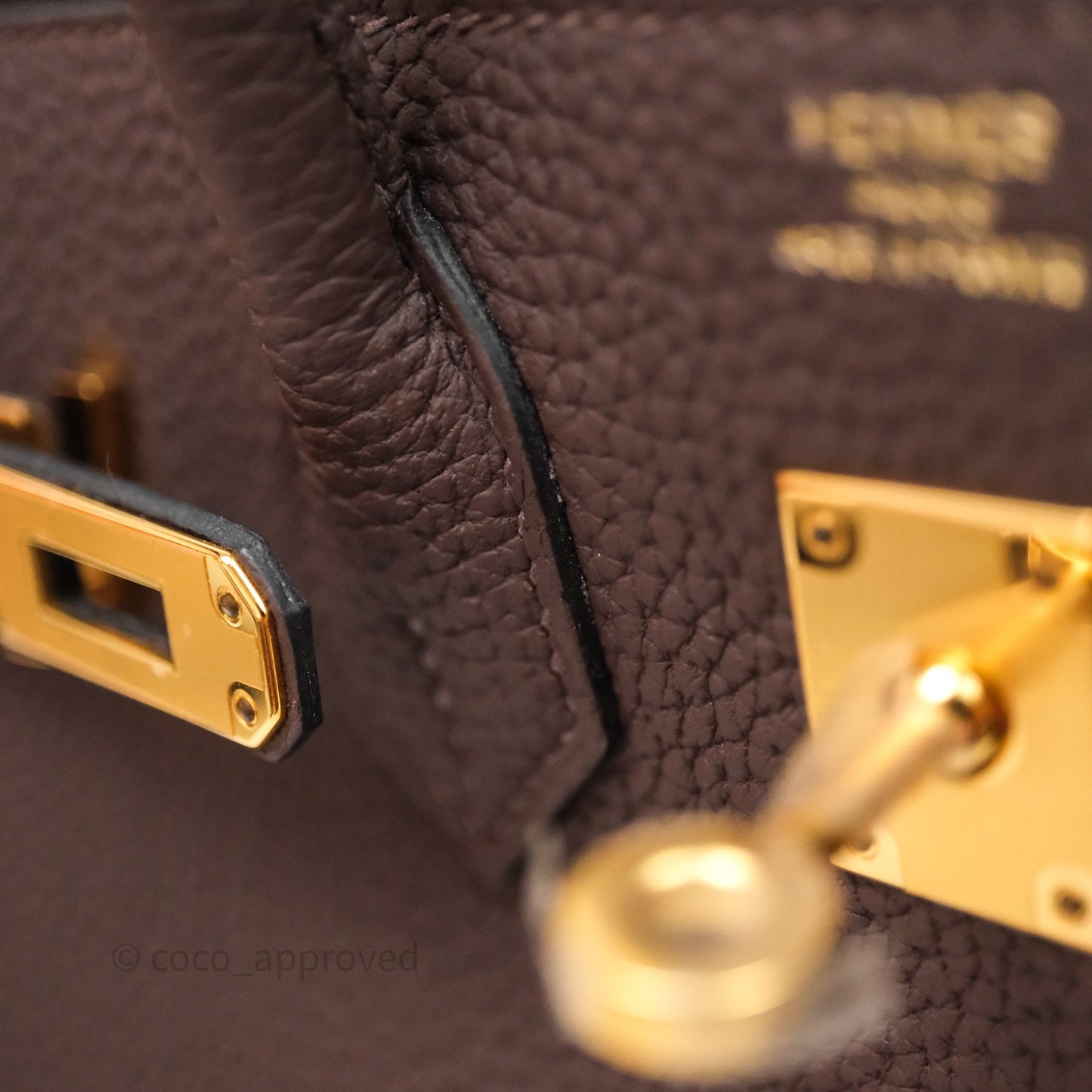 Hermes Birkin 25 Ebene Togo Gold Hardware