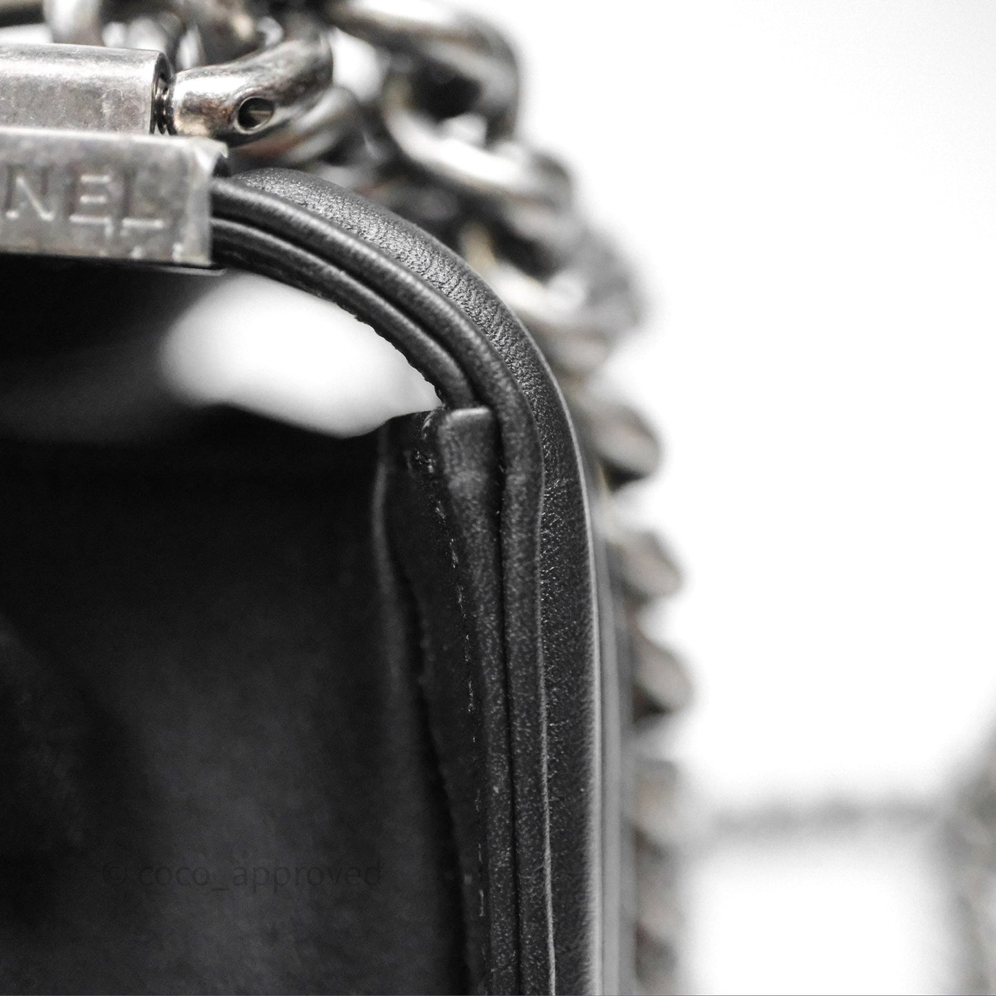 Chanel Small Boy Black Lambskin Ruthenium Hardware
