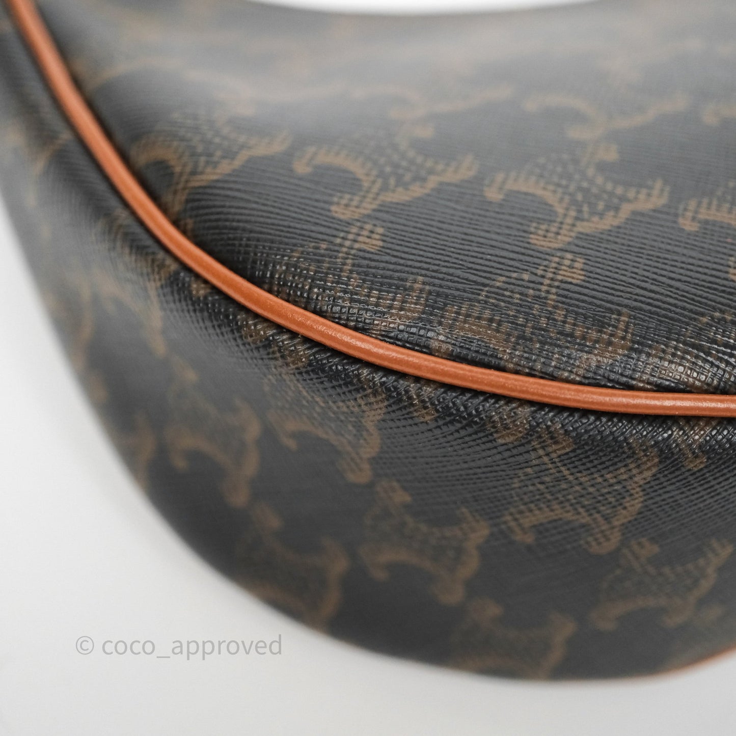 Celine Ava Bag In Triomphe Canvas Calfskin Tan