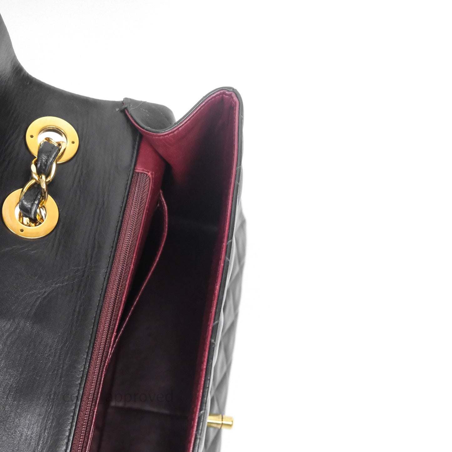 Chanel Vintage Jumbo Single Flap Black Lambskin 24K Gold Hardware