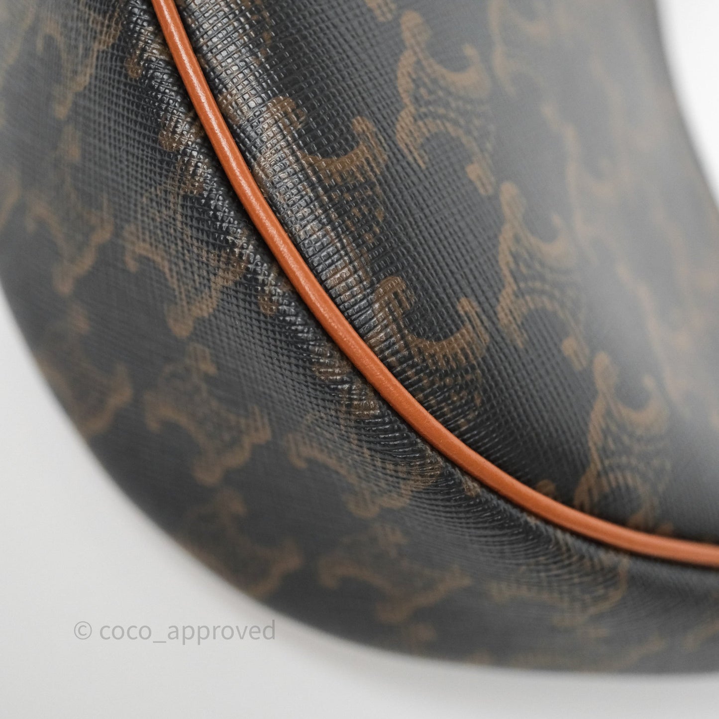 Celine Ava Bag In Triomphe Canvas Calfskin Tan