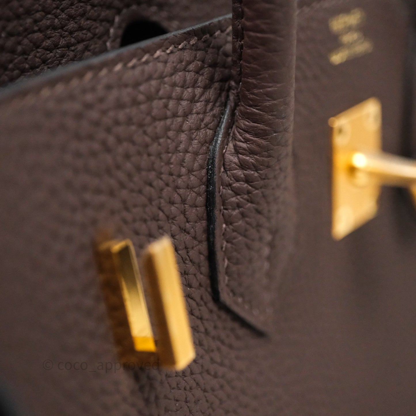 Hermes Birkin 25 Ebene Togo Gold Hardware