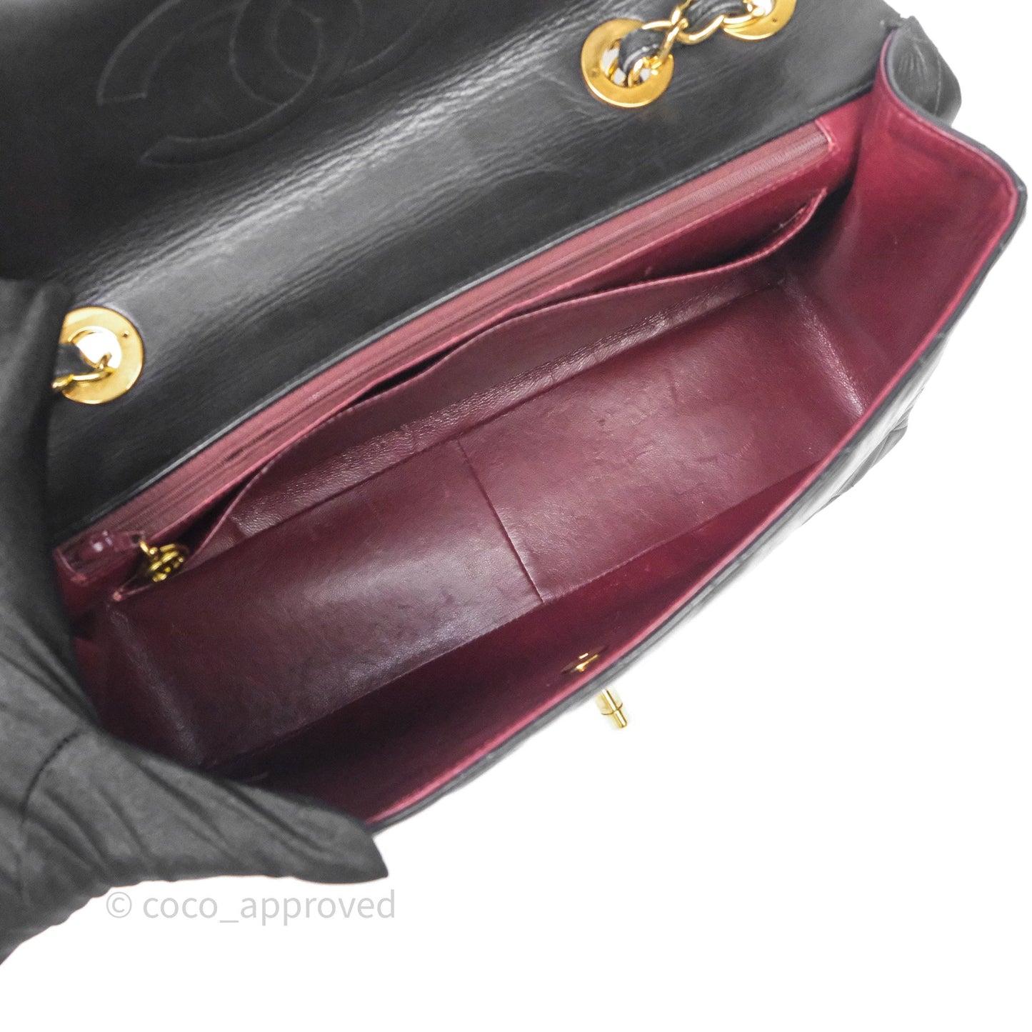 Chanel Vintage Jumbo Single Flap Black Lambskin 24K Gold Hardware