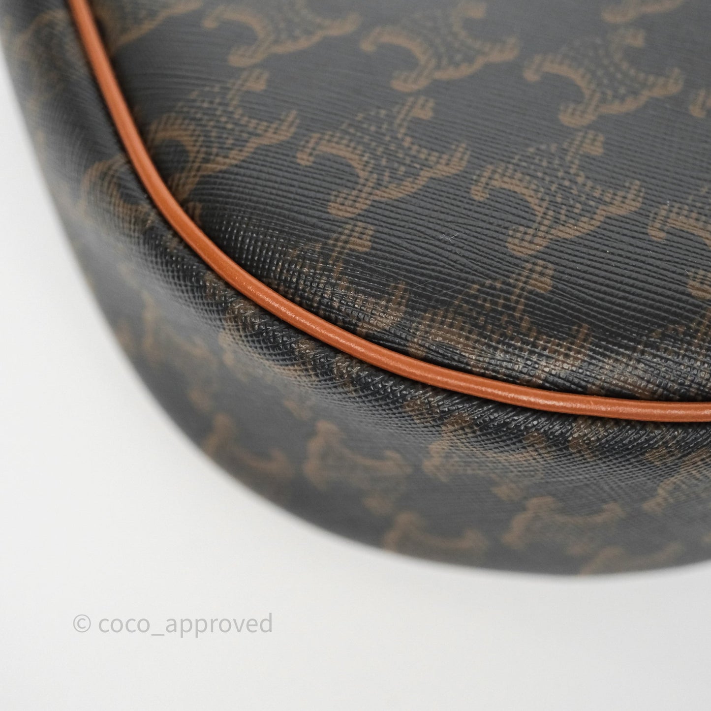 Celine Ava Bag In Triomphe Canvas Calfskin Tan