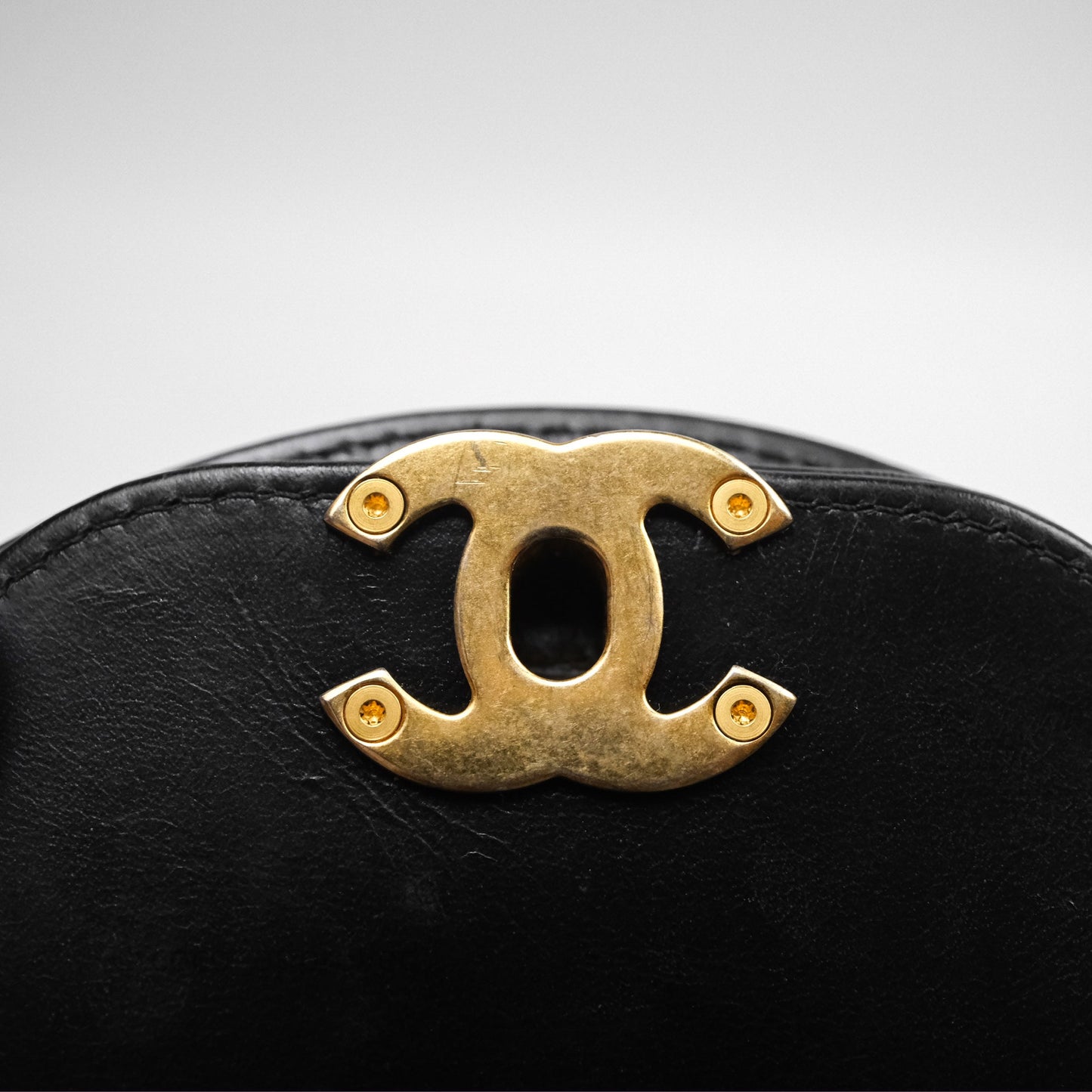 Chanel Kelly Bag Quilted Black Shiny Crumpled Calfskin Aged Gold Hardware