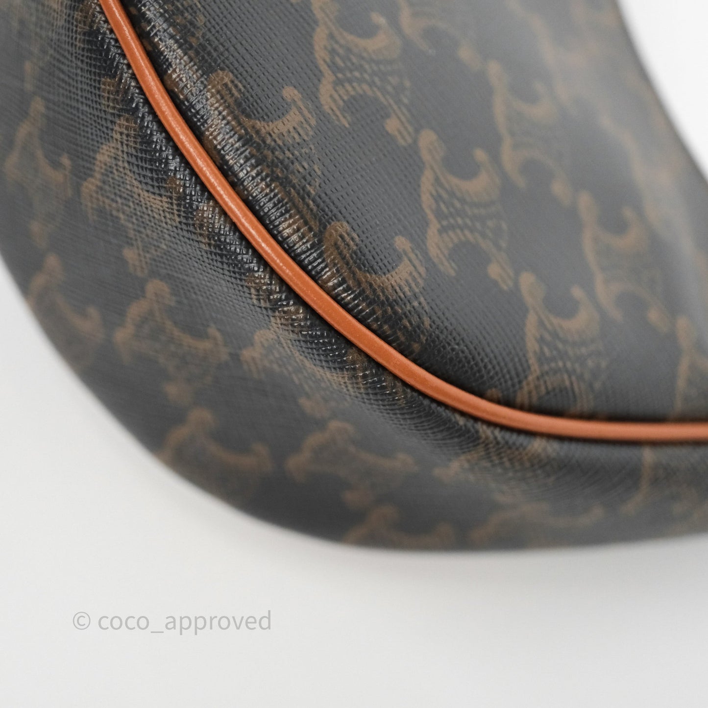 Celine Ava Bag In Triomphe Canvas Calfskin Tan
