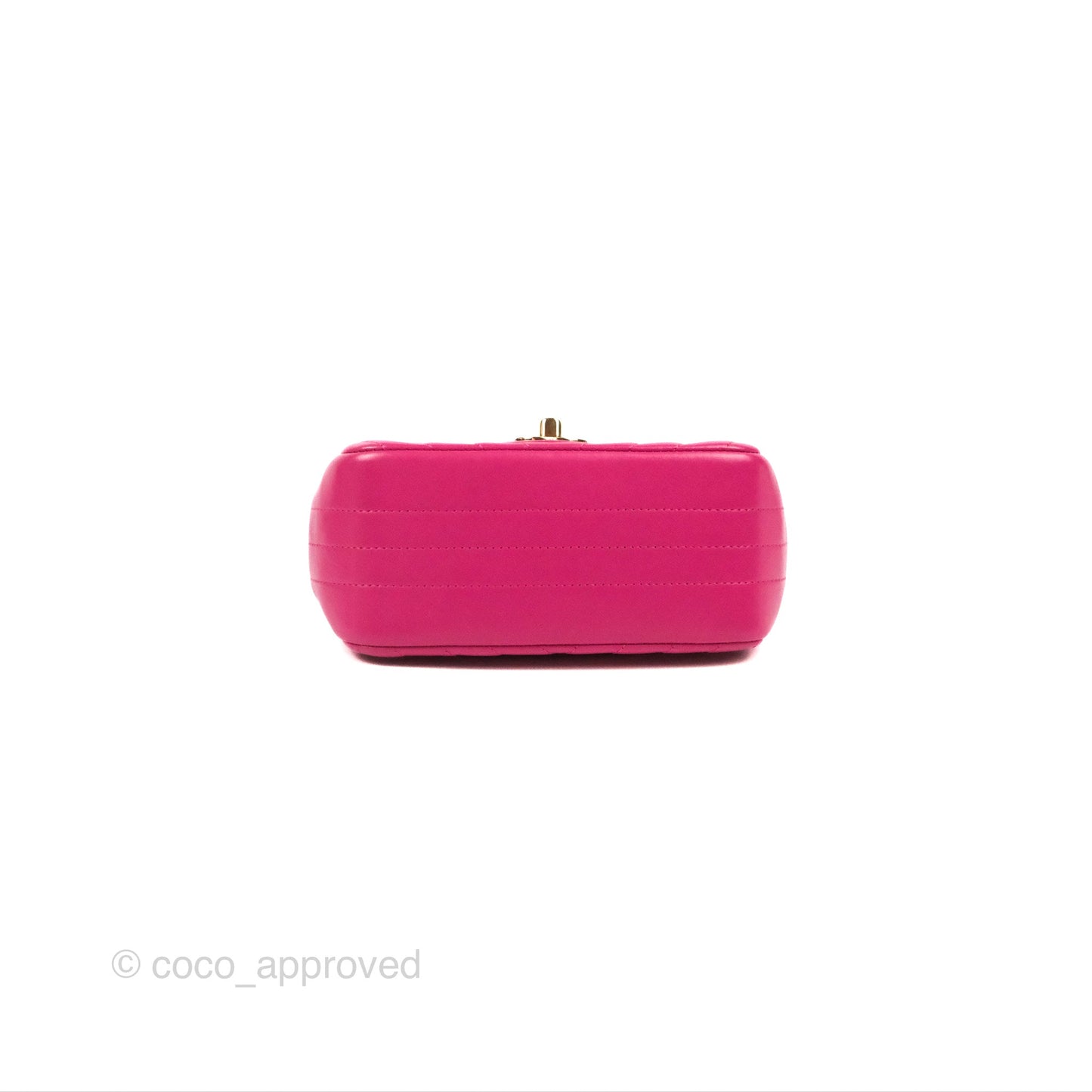Chanel Chevron Mini Square Flap Pink Lambskin Gold Hardware