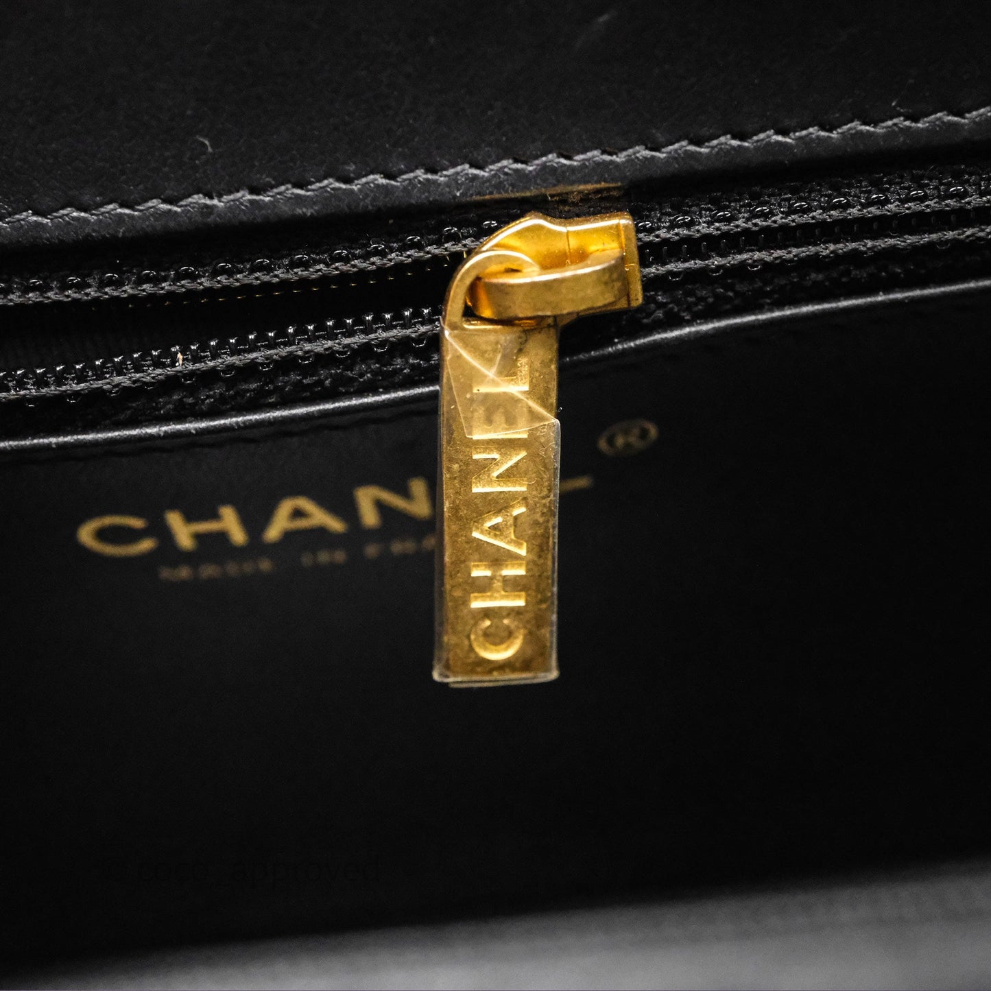 Chanel Kelly Bag Quilted Black Shiny Crumpled Calfskin Aged Gold Hardware
