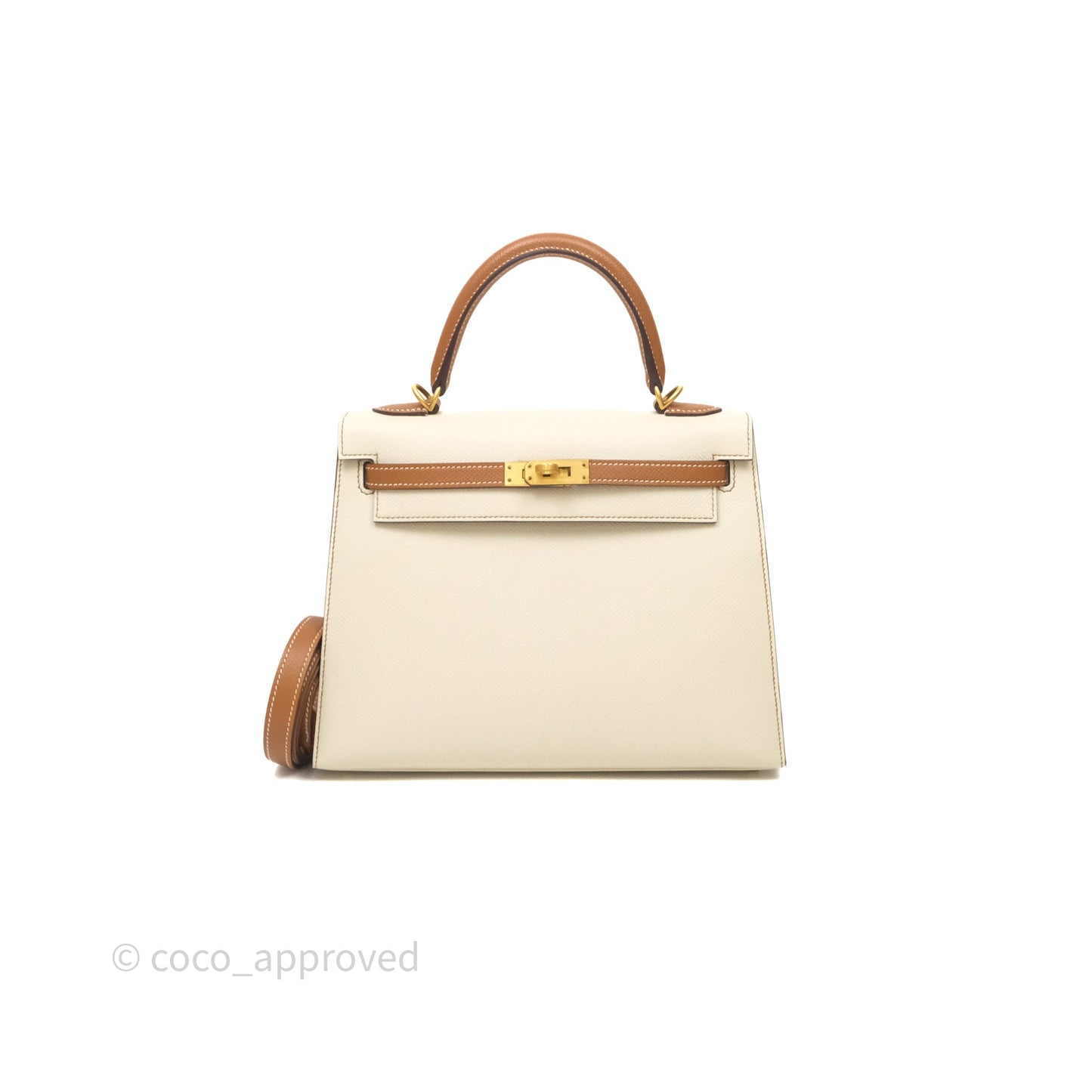 Hermes Kelly 25 Special Order Craie x Gold Epsom Matte Gold Hardware