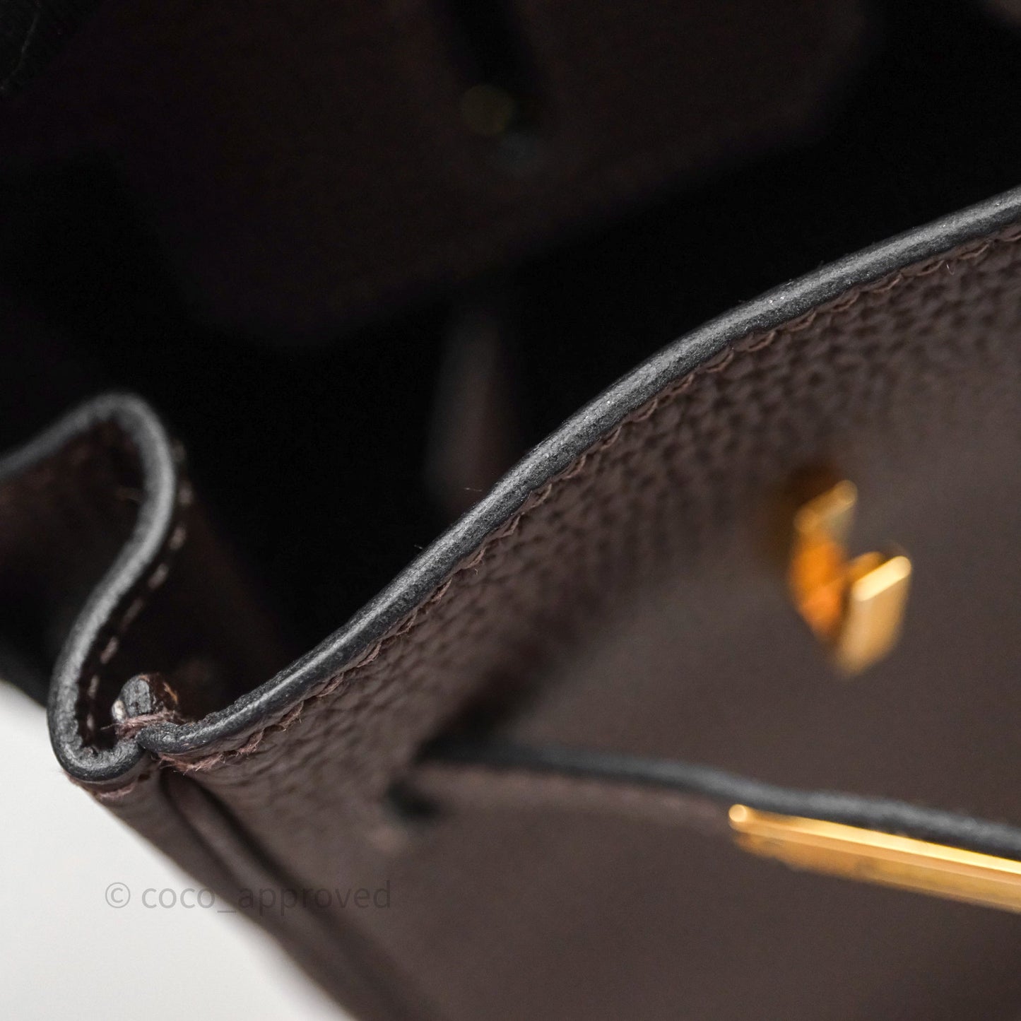 Hermes Birkin 25 Ebene Togo Gold Hardware