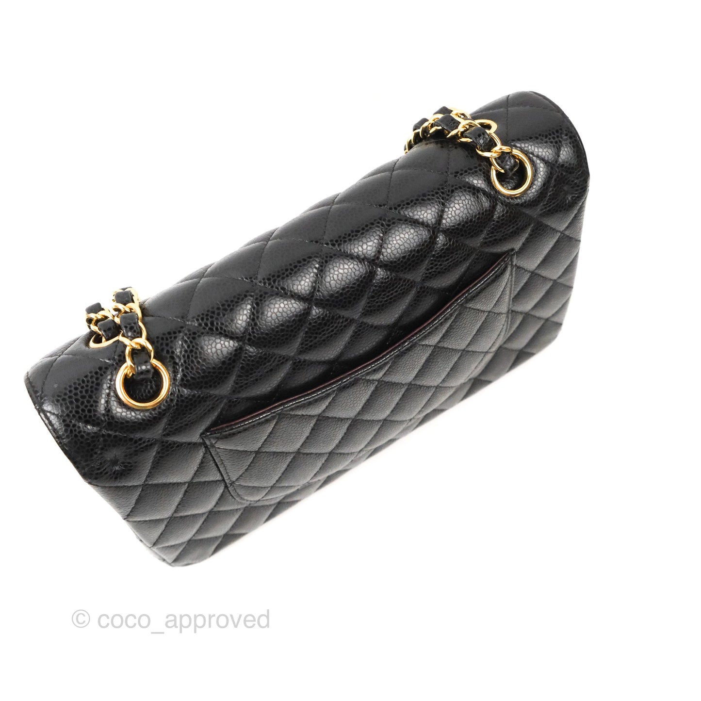Chanel Classic M/L Medium Flap Quilted Black Caviar Gold Hardware