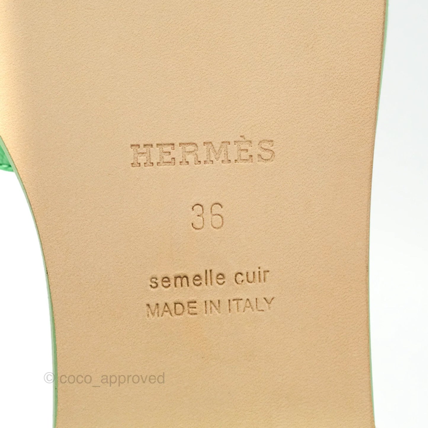 Hermès Oran Sandals in Bamboo Size 36