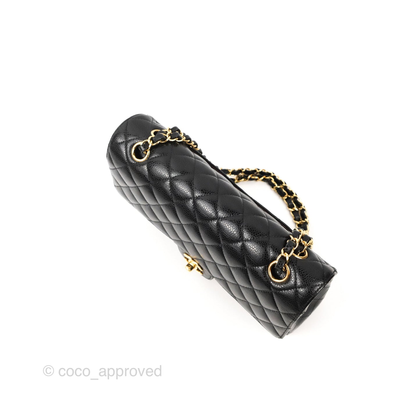 Chanel Classic M/L Medium Flap Quilted Black Caviar Gold Hardware
