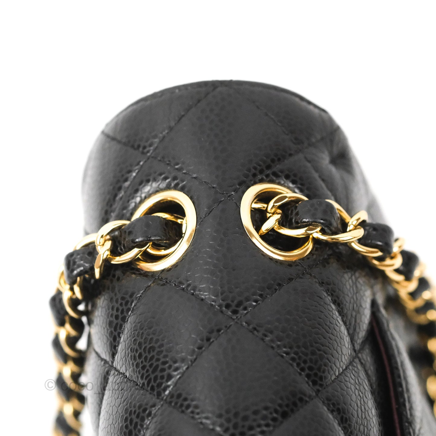 Chanel Classic M/L Medium Flap Quilted Black Caviar Gold Hardware