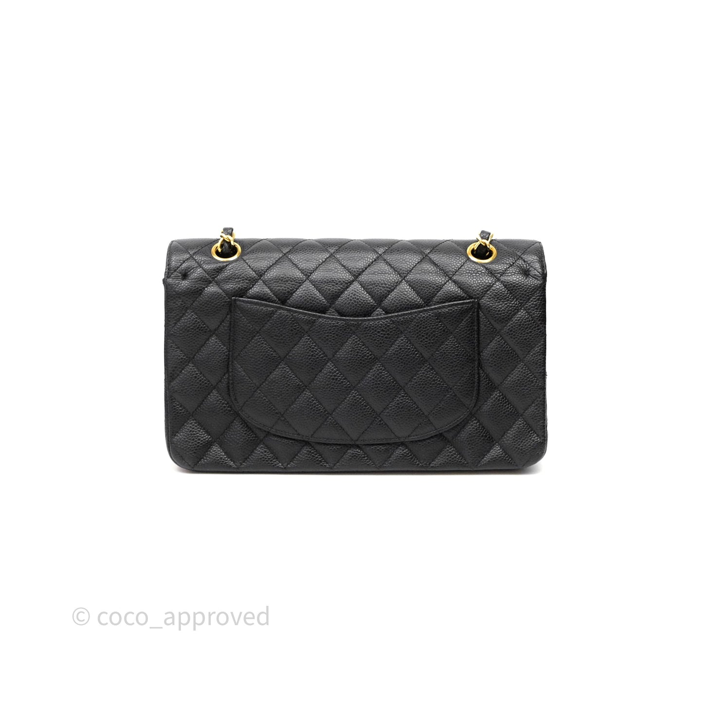 Chanel Classic M/L Medium Flap Quilted Black Caviar Gold Hardware