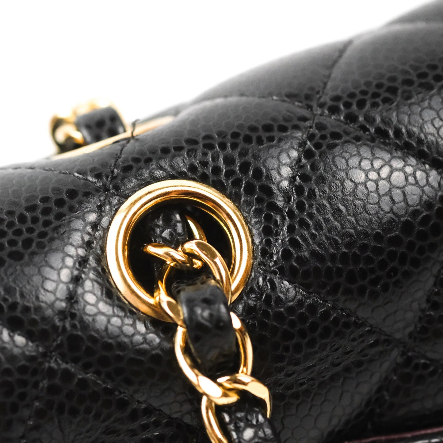 Chanel Classic M/L Medium Flap Quilted Black Caviar Gold Hardware